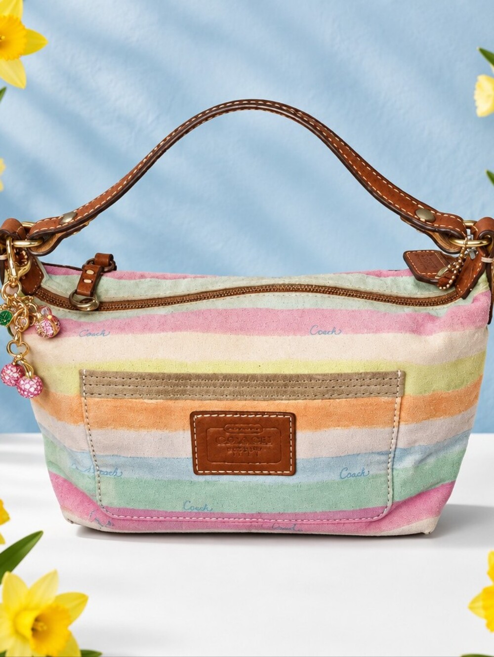 Vintage Coach Hampton Watercolor Mini Bag